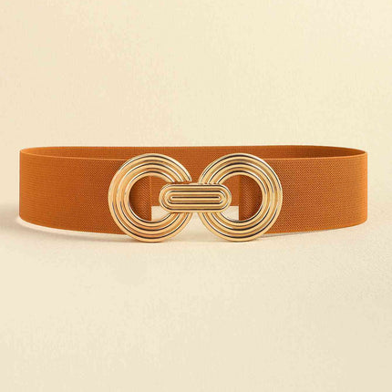 Geometric Buckle Elastic Wide Belt