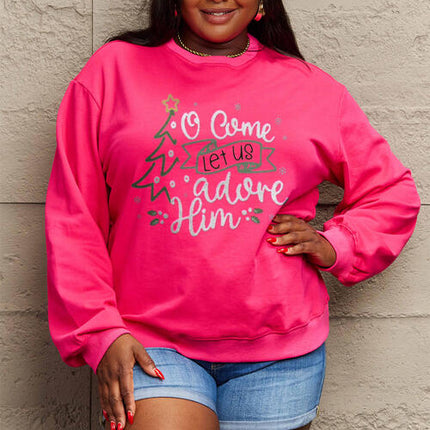 Simply Love Full Size Letter Graphic Long Sleeve Sweatshirt