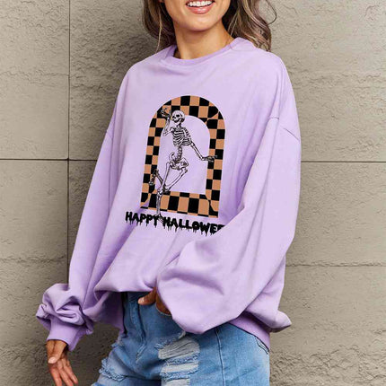 Simply Love Full Size HAPPY HALLOWEEN Graphic Sweatshirt