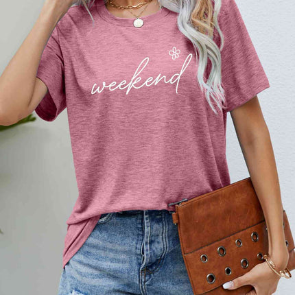 WEEKEND Flower Graphic Short Sleeve Tee