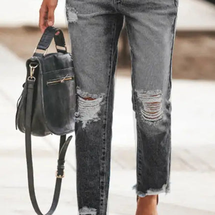 Women's Temperament Ripped Jeans Pants