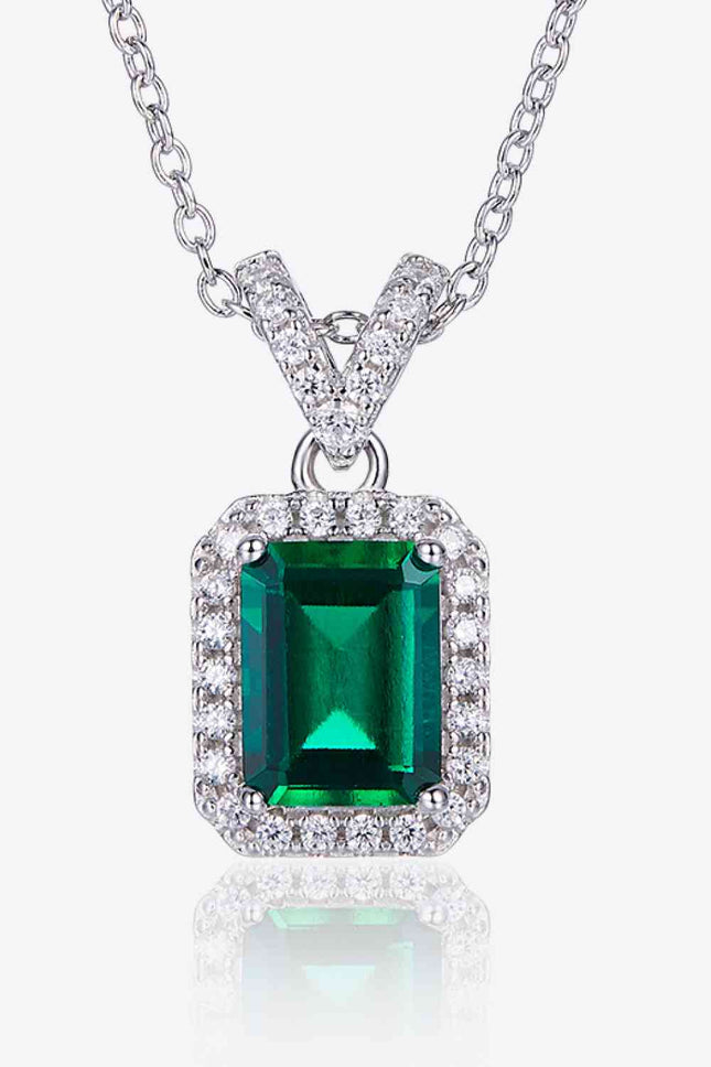 Adored 1.25 Carat Lab-Grown Emerald Pendant Necklace