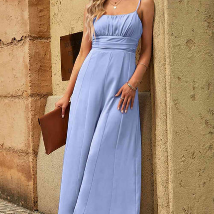 Spaghetti Strap Tied Seam Detail Jumpsuit