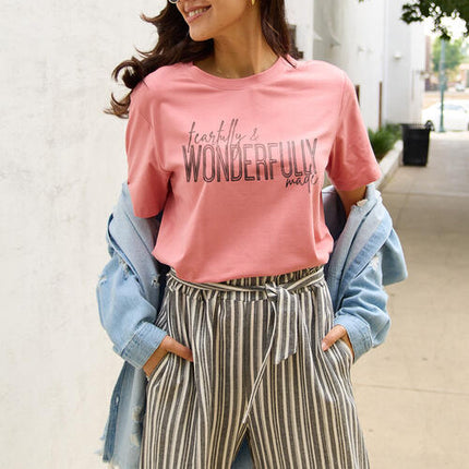 Simply Love Full Size WONDERFULLY Short Sleeve T-Shirt