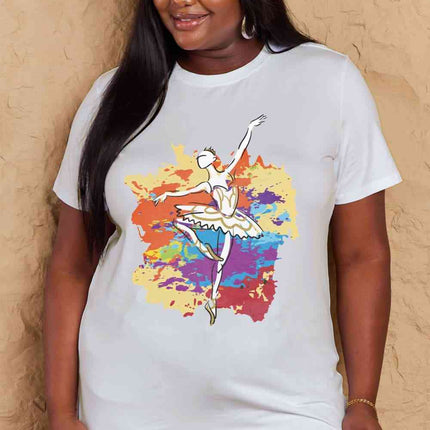 Simply Love Full Size Ballet Dancer Graphic Cotton T-Shirt