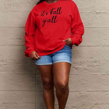 Simply Love Full Size IT'S FALL Y'ALL Graphic Sweatshirt