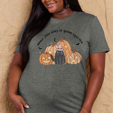 Simply Love Full Size MAY YOU STAY IN GOOD SPIRITS Graphic Cotton T-Shirt