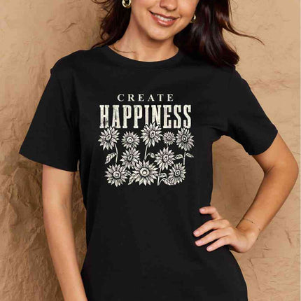Simply Love Full Size CREATE HAPPINESS Graphic Cotton T-Shirt