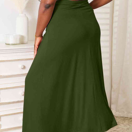 Double Take Full Size Soft Rayon Drawstring Waist Maxi Skirt Rayon - Vickie Lynn's