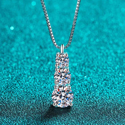 Moissanite Triple-Pendant Necklace