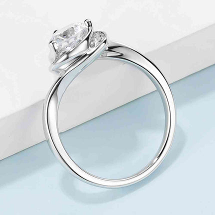 1 Carat Moissanite 925 Sterling Silver Heart Ring