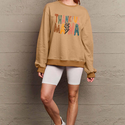 Simply Love Full Size Letter Graphic Long Sleeve Sweatshirt