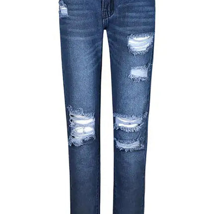 Women's Solid Zip-Fly Shredded Skinny Jeans