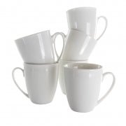 Elama Rosales 6 Piece 12 Ounce Porcelain Mug Set in White