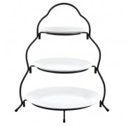 Elama 3 Tier Round Plate Porcelain Serveware Set