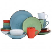 Elama Evelyn 20 Piece Mix and Match Round Stoneware Dinnerware Set in Assorted Colors