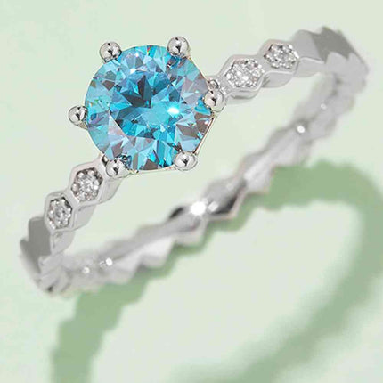 1 Carat Moissanite 6-Prong 925 Sterling Silver Ring