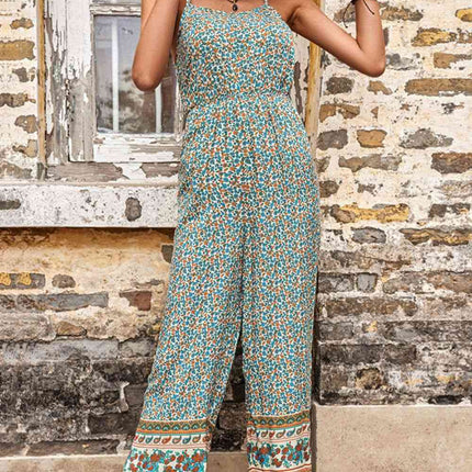 Bohemian Spaghetti Strap Low Back Jumpsuit