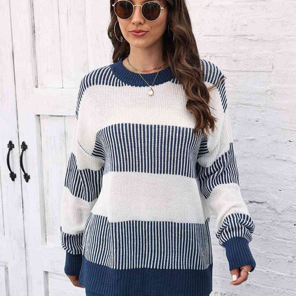 Full Size Round Neck Drop Shoulder Sweater