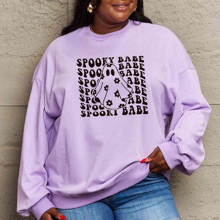 Simply Love Full Size SPOOKY BABE Graphic Sweatshirt