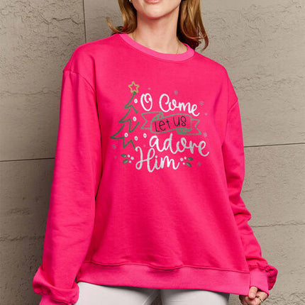 Simply Love Full Size Letter Graphic Long Sleeve Sweatshirt