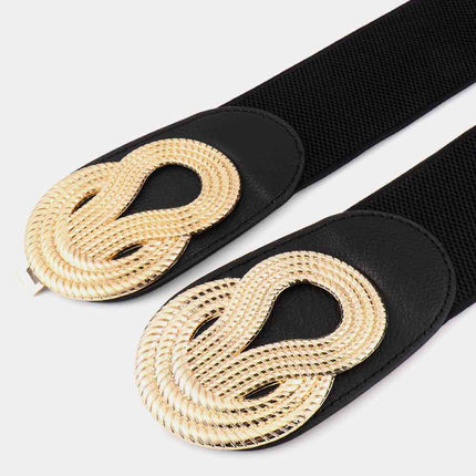Twisted Alloy Buckle Wide Belt - Vickie Lynn's