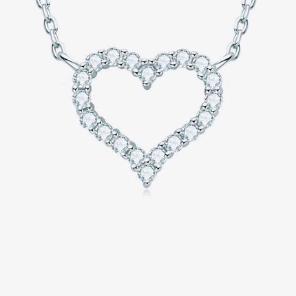 Adored Moissanite Platinum-Plated Heart Necklace