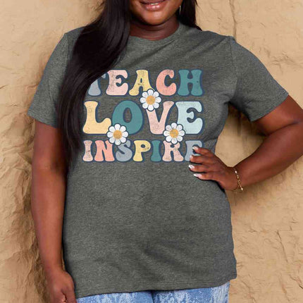 Simply Love Full Size TEACH LOVE INSPIRE Graphic Cotton T-Shirt