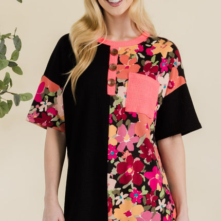Celeste Full Size Floral Short Sleeve T-Shirt