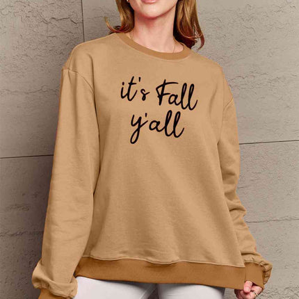 Simply Love Full Size IT'S FALL Y'ALL Graphic Sweatshirt