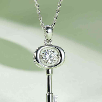 Adored Moissanite Key Pendant Necklace