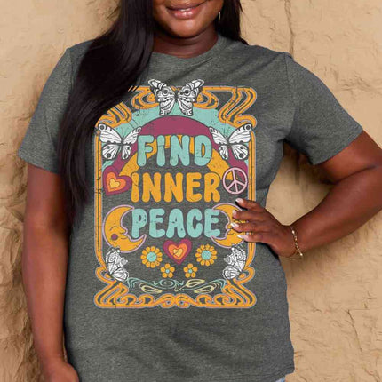 Simply Love Full Size FIND INNER PEACE Graphic Cotton T-Shirt