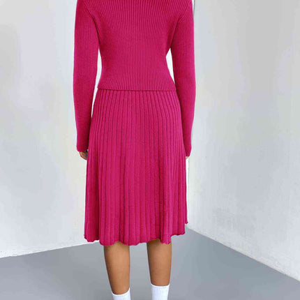 Rib-Knit Sweater and Skirt Set - Vickie Lynn's