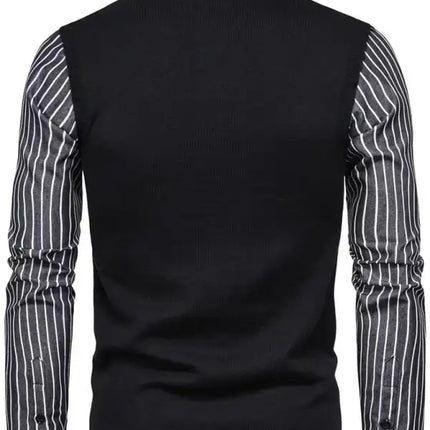 Men's Fake Two Shirts Button Down Shirts Long-Sleeve Work Shirt Spread Collar Tops