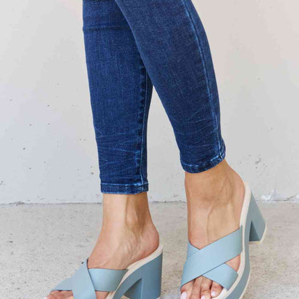 Weeboo Cherish The Moments Contrast Platform Sandals in Misty Blue - Vickie Lynn's