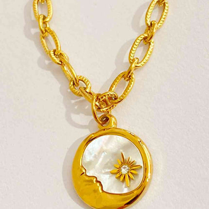 Round Pendant Stainless Steel Necklace