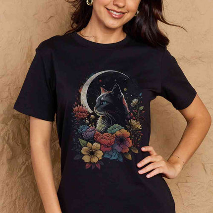 Simply Love Full Size Cat Graphic Cotton Tee