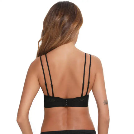 Sujetador push-up sin anillo de acero para mujer, espalda bonita, correa ajustable 