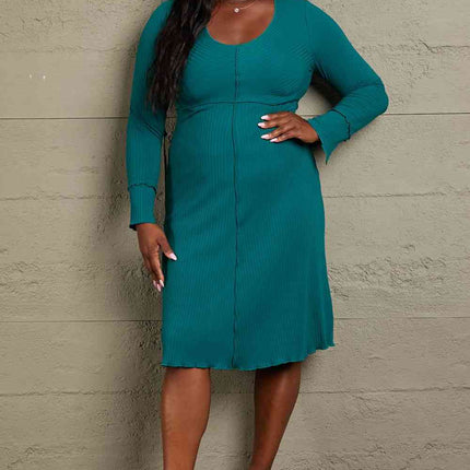 Culture Code Full Size Chevron Upper Bodycon Midi Dress