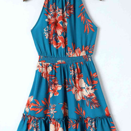 Floral Smocked Waist Sleeveless Dress