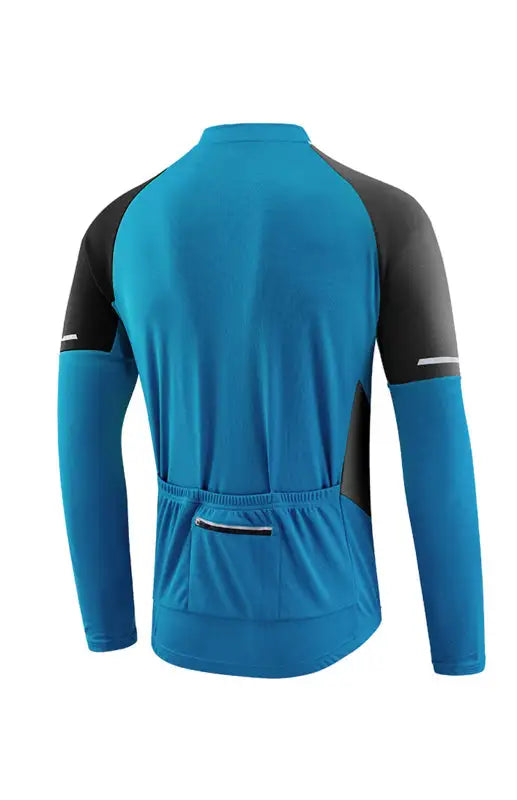 Camiseta de manga larga de ciclismo transpirable de secado rápido con bloques de color para hombre 