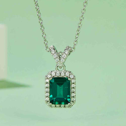 Adored 1.25 Carat Lab-Grown Emerald Pendant Necklace