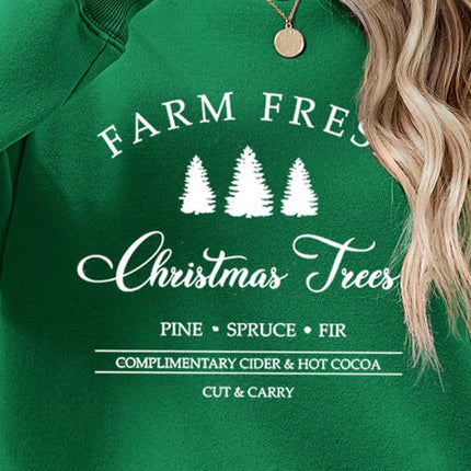 Graphic Round Neck Dropped Shoulder Sweatshirt