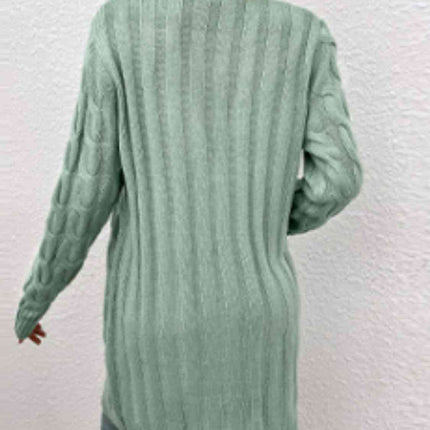 Cable-Knit Button Down Cardigan with Pockets