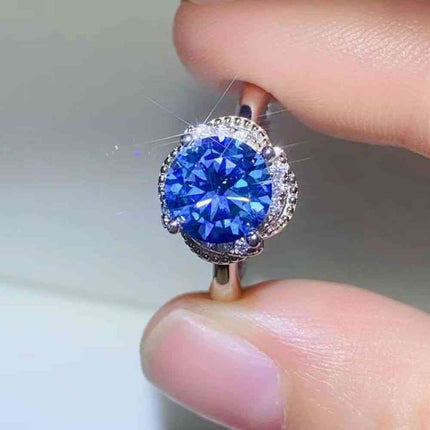 2 Carat Moissanite Contrast 925 Sterling Silver Ring