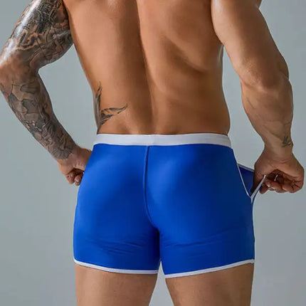 Bañador tipo bóxer de nailon con bolsillo grande para hombre 
