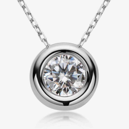 Adored 1 Carat Moissanite Pendant 925 Sterling Silver Necklace