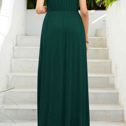 Round Neck Maxi Tee Dress with Pockets