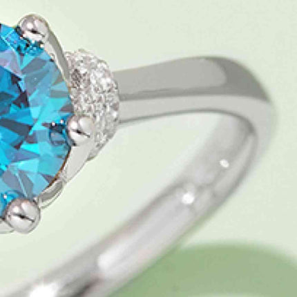 1 Carat Moissanite Contrast 925 Sterling Silver Ring