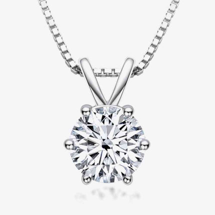 925 Sterling Silver 1 Carat Moissanite Pendant Necklace